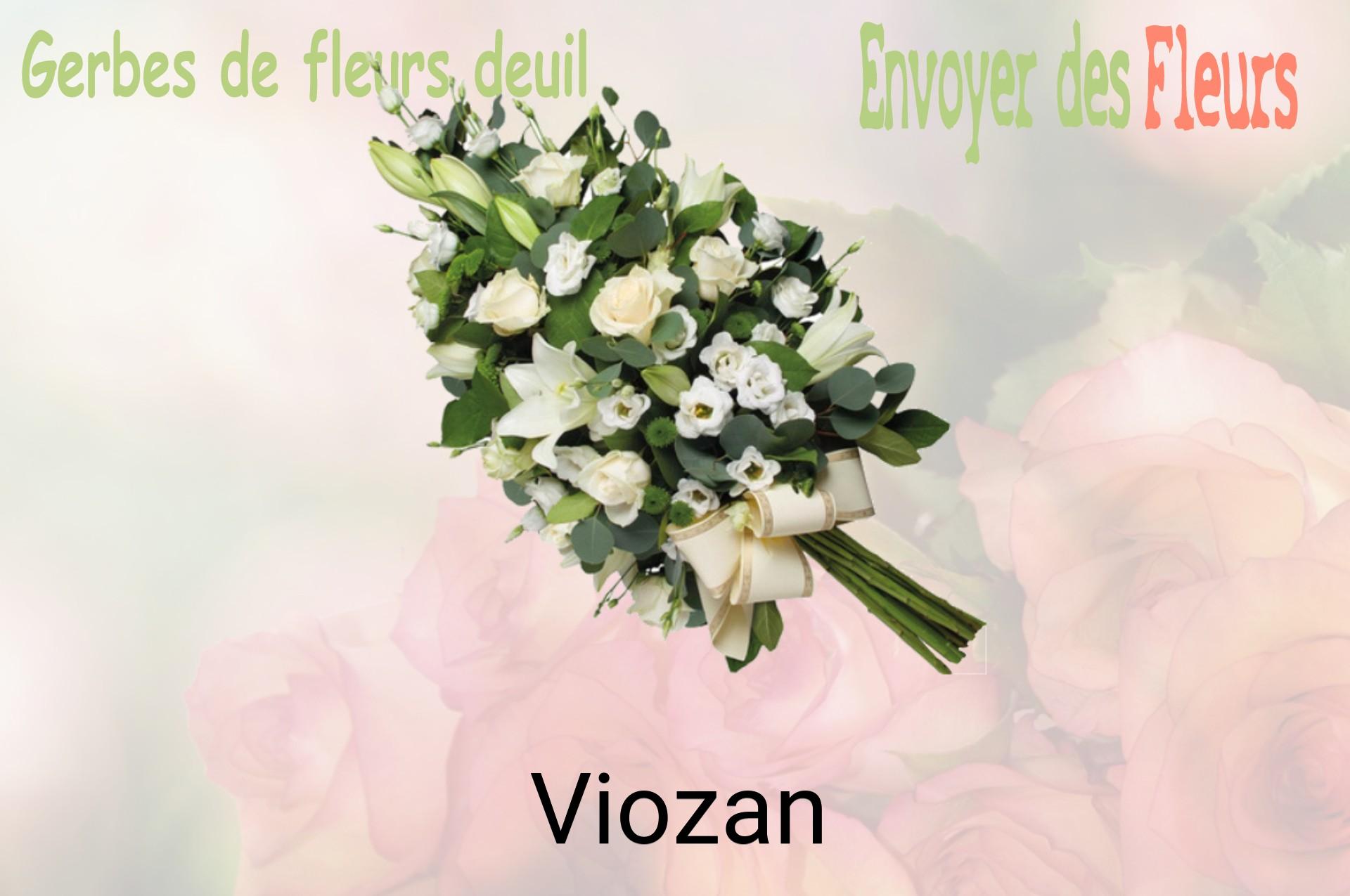 Gerbe de fleurs de deuil livrée à Viozan
